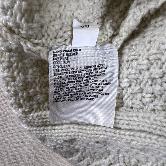 Uniqlo Cream Cable Knit Sweater M | Rory Gilmore Chunky Irish Fisherman Pullover - Picture 10 of 10